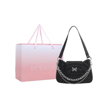 FCTOSSR PU Shoulder Bag, Crossbody Bag Regular Women's Black/White/Silver