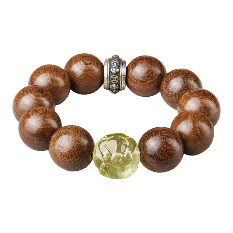 Moonstone Edge Golden Sandalwood Bracelets Men's-11
