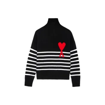 AMIPARIS Striped Heart Sweater