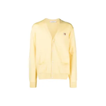 Maison Kitsune Fox Head-patch Knitted Cardigan