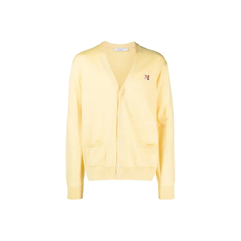 Maison Kitsune Fox Head-patch Knitted Cardigan-0