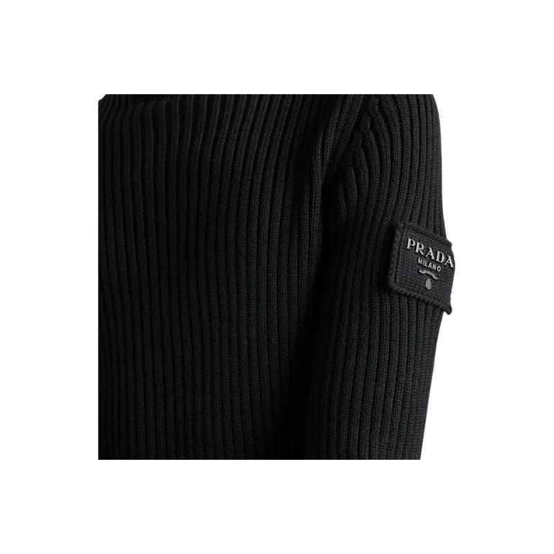 PRADA Zip Up High Neck Cardigan-5