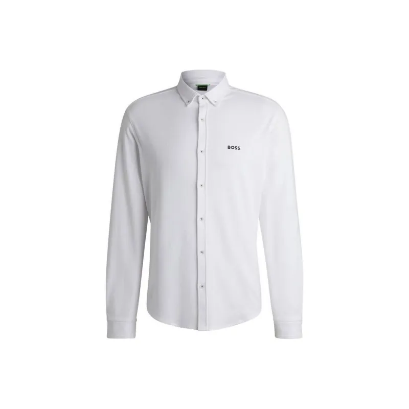 HUGO BOSS Logo Embossed Long Sleeved Shirt-0