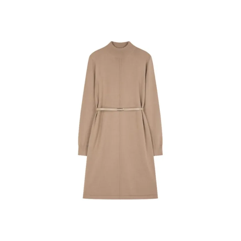 Mo Han Yi Mei Long Sleeved Dress Women's Gray Apricot-1