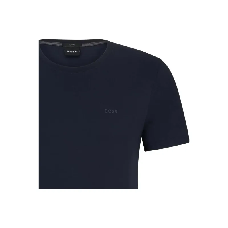 HUGO BOSS Slim Fit T Shirt In Pure Cotton With Liquid Finishing T Shirt Men's Dark Blue-4