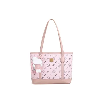 POLG PU Portable Basket Bag Shoulder Bag Women's Pink/Apricot/Black