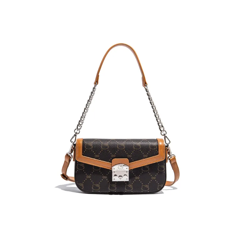 MESUCA Sanrio Hello Kitty Series PU Small Square Bag, Shoulder Bag, Crossbody Bag Women's Ecru/Khaki/Coffee-8