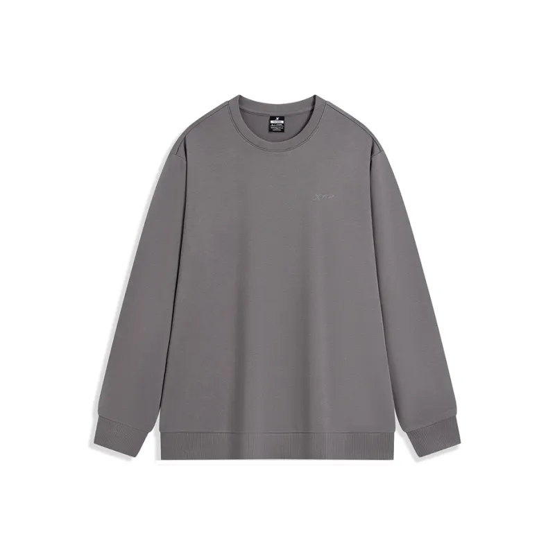 XTEP Casual Long Sleeved Sweatshirt Muted Gray Men's-0