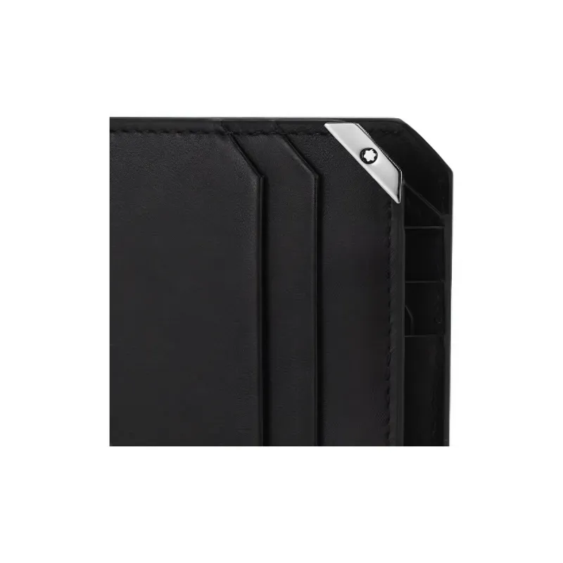 MONTBLANC Cow Leather Cropped Leather Clip Wallet Men's Black-4
