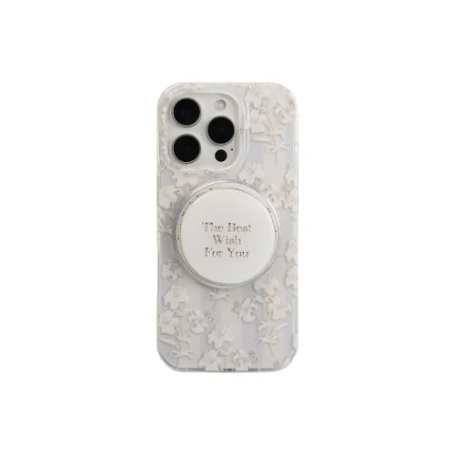 Sopi Acrylic Material Lily Flower Magnetic Stand Phone Cases Compatible With IPhone 16/15 Pro Max/Apple 13/14 Pro/Max
