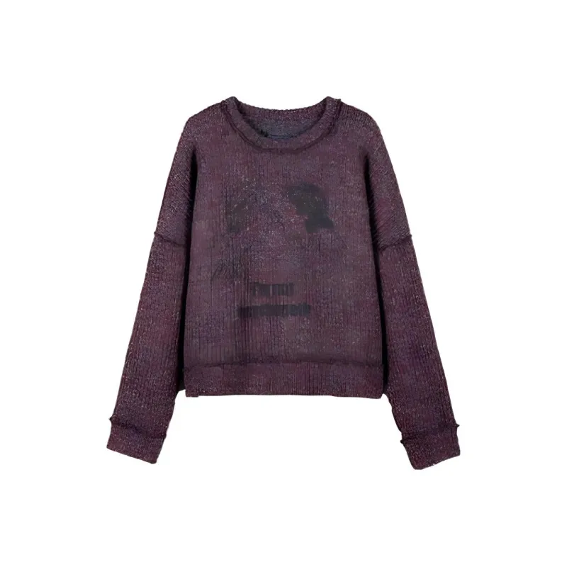 The Last Redemption FW22 Sweater Men's Grape Purple-0