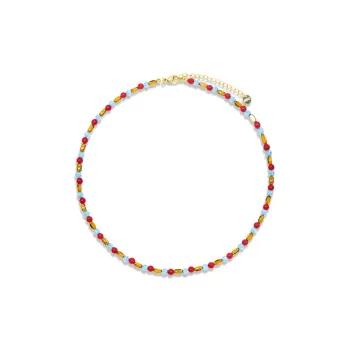 AWE Artificial Crystal Necklace Girlish Unique Style Sweater Chain Women's
