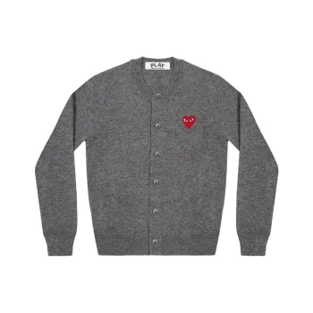 CDG Play Sweaters Unisex Medium Gray