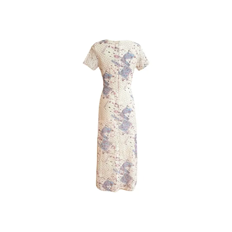 MOONCORE Short Sleeved Dress Women's Light Purple-1