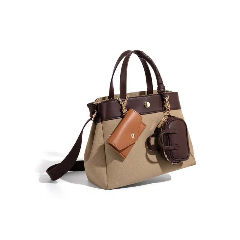 Vigno Canvas Handbag, One Shoulder, Crossbody Bag Women's Multicolor-24