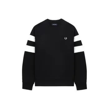 FRED PERRY Ringer embroidered Cotton Sweatshirt
