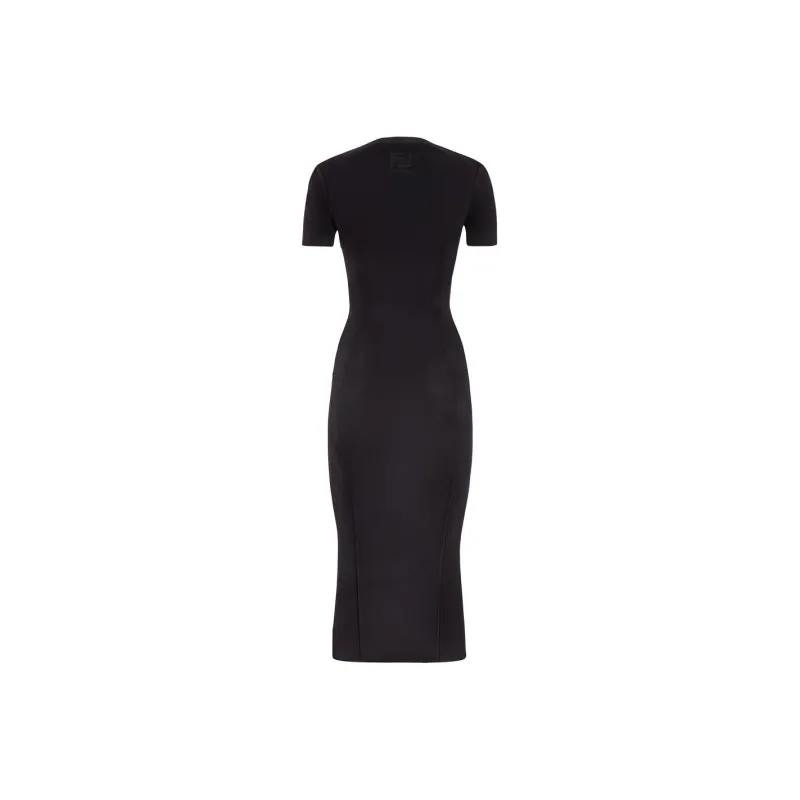 FENDI X Skims Velvet Knit Midi Dress Black-1