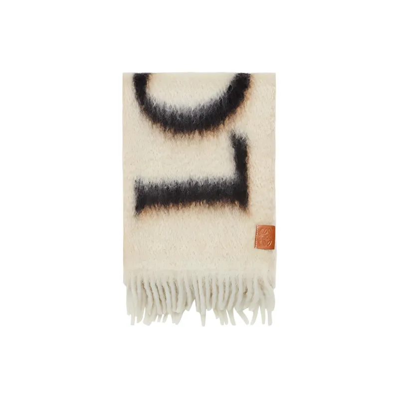 LOEWE Mohair Knit Scarves Men's Brown-1