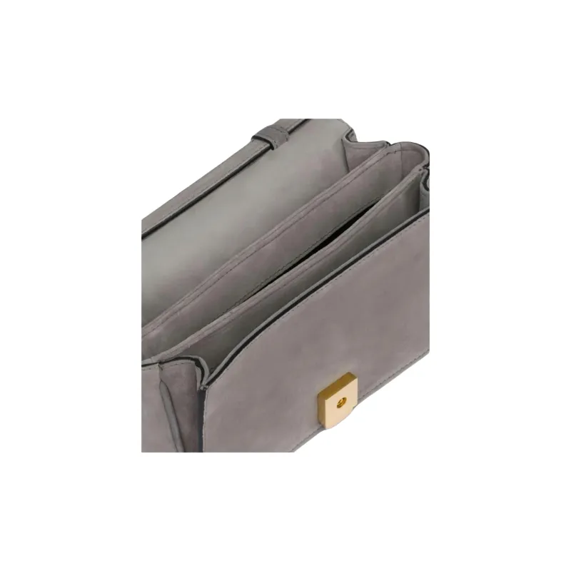 MOSCHINO Calfskin Crossbody Bag Shoulder Bag Small Size Women's Gray-4