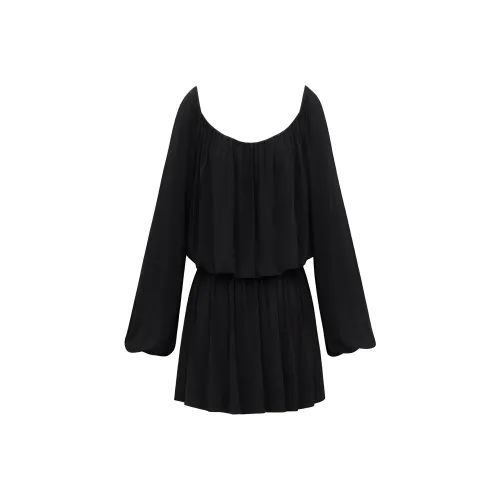 SAINT LAURENT Long-Sleeved Dresses Women's Black