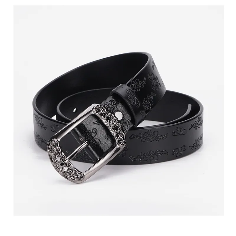 Yalu Cow Split Leather Belts Unisex Width 3.3CM-0
