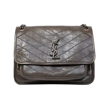 SAINT LAURENT Niki Calfskin Crossbody Bag Shoulder Bag Women's Brown