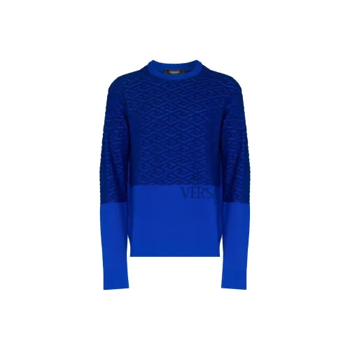 VERSACE Logo intarsia Crew Neck Jumper