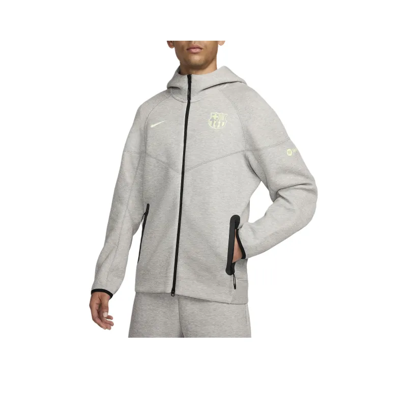 Nike FC Barcelona Tech Fleece Windrunner Third Sweatshirt Men's Dark Gray/Light Green-0