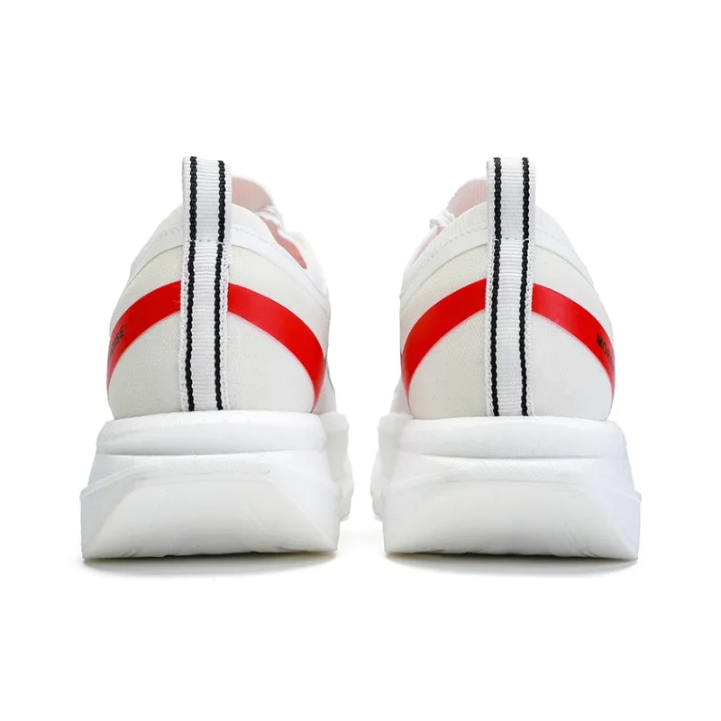 MOREMORENOISE Low Top Running Shoes Men's White Black Red-3
