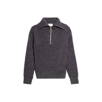 AMIPARIS Half zip Ribbed knit Sweatshirt