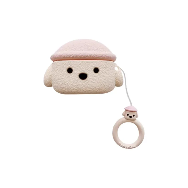 Wei Xin Compatibility With Apple AirPods 4/2/3/4th Generation/AirPods Pro/Pro 2 Silicone Teddy Dog Headphone Cases-1