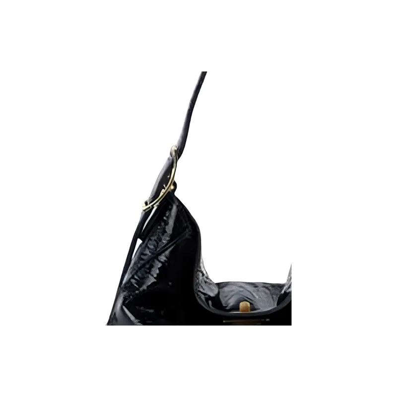 APEDE MOD Top Grain Cow Leather Square Lock Zongzi Bag Shoulder Bag Handbag Small Size Women's Black Embossed Pattern-1