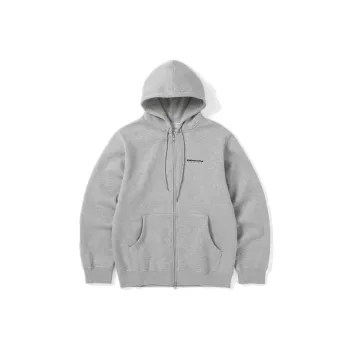 Thisisneverthat FW24 DSN Logo Zip Up Hoodie Sweatshirt Unisex Heather Gray