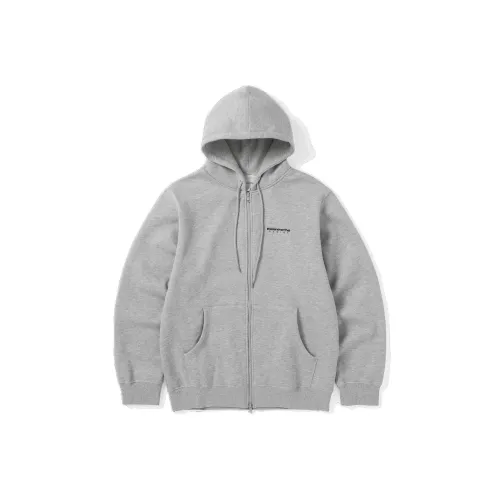Thisisneverthat FW24 DSN-Logo Zip Up Hoodie Sweatshirt Unisex Heather Gray