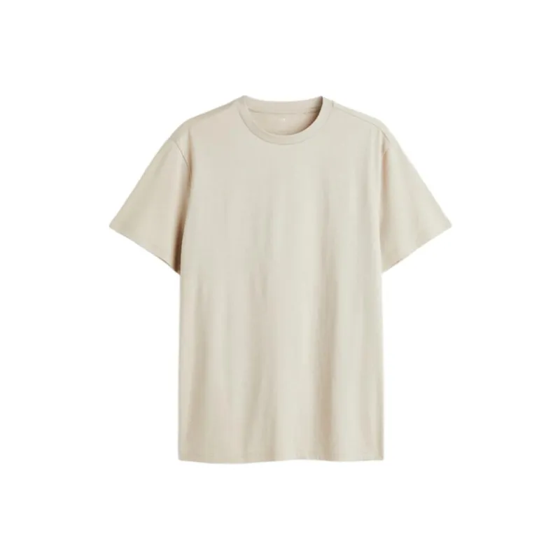 H&M T Shirts Men Light Beige-0