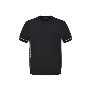 RARE Short-Sleeved Sweater Pullover Men's Black