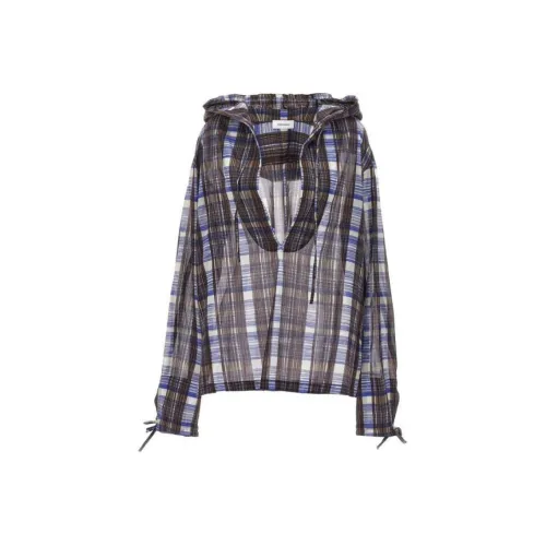Ferragamo Check Hooded Blouse