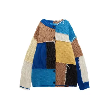 ADER ERROR X Zara Oversized Patchwork Knit Cardigan