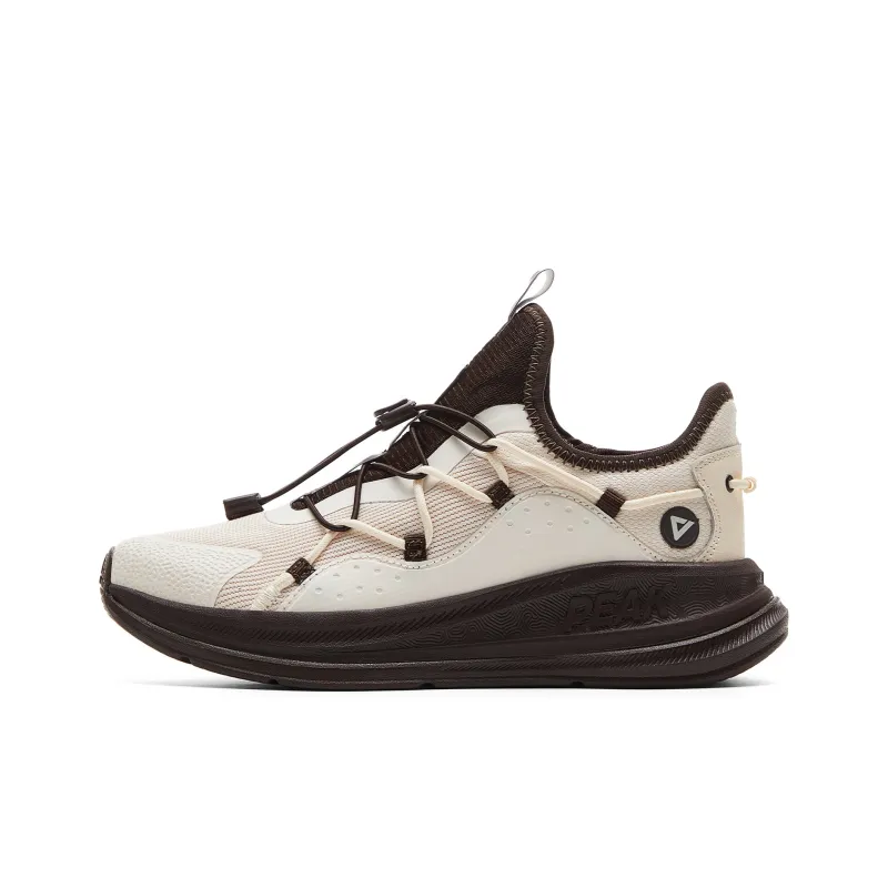 PEAK Cushioning Rebound Abrasion Resistant Slip Resistant Low Top Running Shoes Women's Light Card Brown-0
