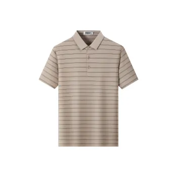 H YXIANG Polo Shirt Men's Beige