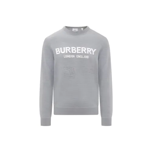 Burberry Logo Intarsia Wool Blend Sweater