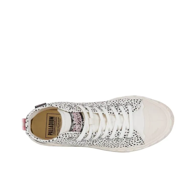 Palladium Palla Ace Anti Slip Wear Resistant High Top Canvas Shoes Women's White Black-5