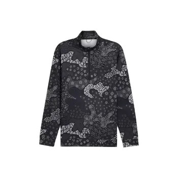 PUMA CLOUDSPUN Bloom Camo Quarter-Zip Sweatshirt Men's Black