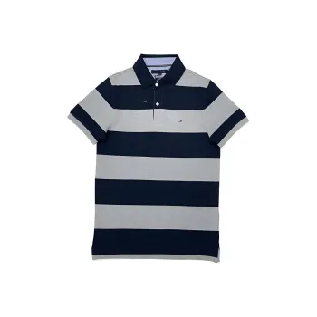 Tommy Hilfiger Polo Shirt Men's Black Gray