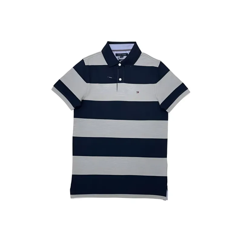 Tommy Hilfiger Polo Shirt Men's Black Gray-0