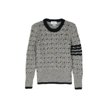 THOM BROWNE Crewneck Cable Knit Jumper