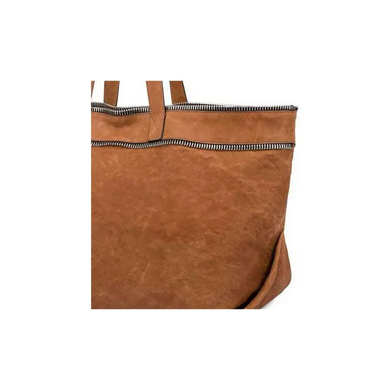 MOSCHINO Decorative zips Leather Tote Bag-3
