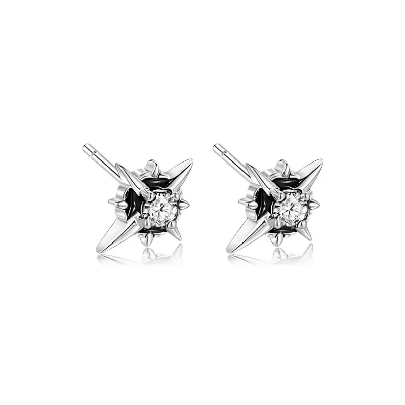 LNIEER S925 Silver Stud Earrings Men's-21
