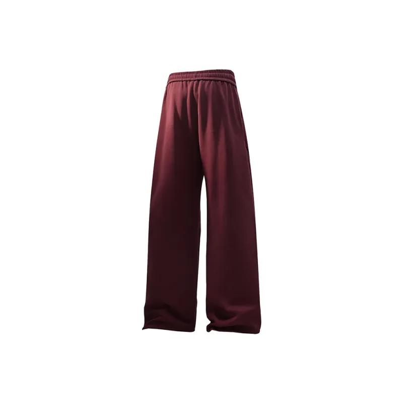 YOSICIL Casual Pants Unisex Burgundy-1