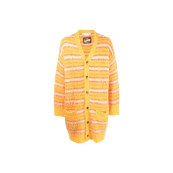 MARNI Striped Iconic Mohair Long Cardigan
